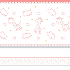 Faixa Decorativa Infantil Girafa e Hipopótamo Rosa 6mx15cm