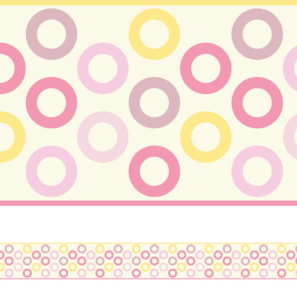 Faixa Decorativa para Quarto de Bebê Círculos Rosa 5mx10cm