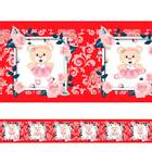 Faixa Decorativa Ursa Bailarina Quadros Vermelho