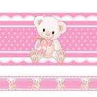 Faixa Decorativa Ursinho Branco Rosa Escuro