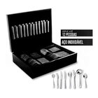 Faqueiro 130 Peças De Aço Inox Mimo Style Com Estojo De Madei