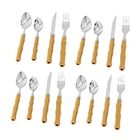 Faqueiro 16 Peças De Aço Inox C/cabo De Plástico Bambu Basic