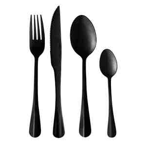 Foto de Faqueiro 24 Peças De Aço Inox Positano Preto 7851 Lyor