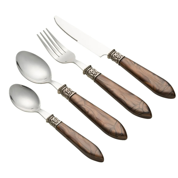 Faqueiro 24 Peças Madrepérola Garfo Faca Colher Talheres