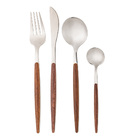 Faqueiro 24 Peças Organic Inox Com Cabo Estampa De Madeira 28