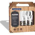 Faqueiro 24 Peças Polywood Castanho Sortidos Com Laminas De A