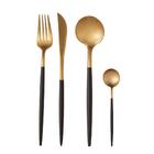 Faqueiro 24 Peças Wolff Kyoto De Aço Inox Dourado E Preto