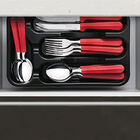 Faqueiro 25 Pcs Tulum Vermelho Sortidos Com Laminas De Aco In