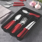 Faqueiro 25 Pcs Tulum Vermelho Sortidos Com Laminas De Aco In