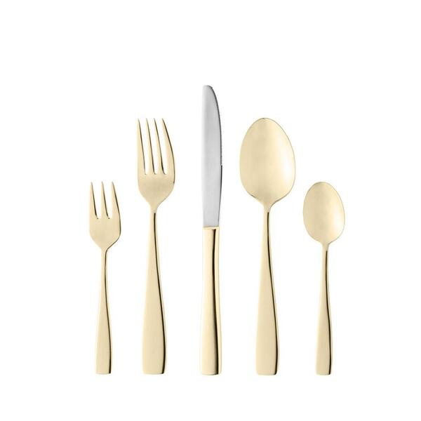 Faqueiro 30 Peças Wolff Pisa De Aço Inox Dourado