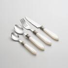 Faqueiro Aço Inox 24 Peças Mother Pearl Marfim Luxo