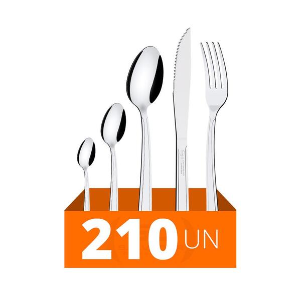 Faqueiro Búzios Com 210 Peças Totalmente Em Aço Inox Ibag - T