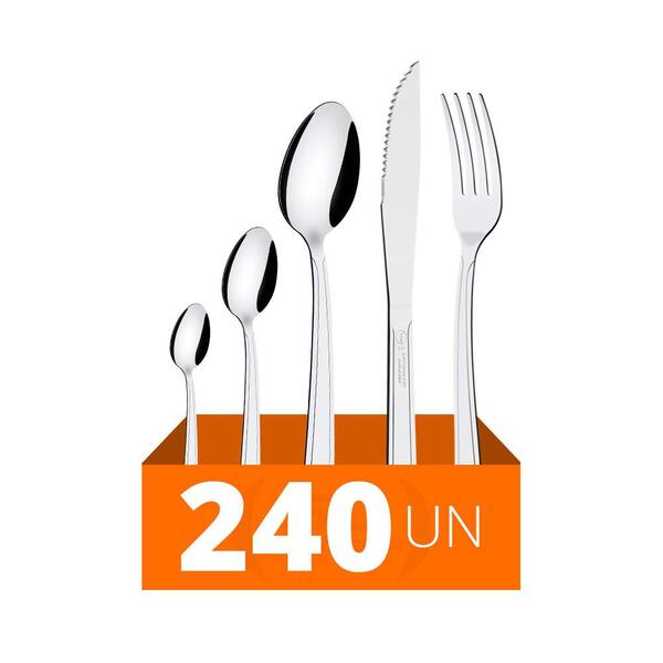 Faqueiro Búzios Com 240 Peças Totalmente Em Aço Inox Ibag - T