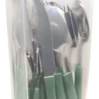 Faqueiro Com 25 Peças Em Pote - Verde Oliva