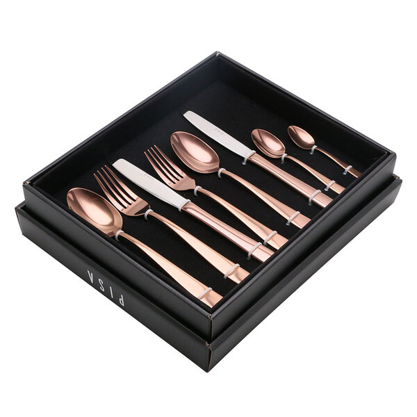 Faqueiro Com 48 Peças De Aço Inox Pisa-wolff - Rosê