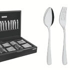 Faqueiro Continental Em Aco Inox Com Estojo De Madeira 101 Pe