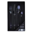 Faqueiro Duo Oslo Preto Com 16 Peças - A\casa