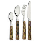 Faqueiro Em Inox Com Cabo Decorado Hauskraft Grão 16 Peças