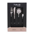 Faqueiro Em Inox Haus Dublin 8 Peças Preto