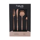 Faqueiro Em Inox Haus Dublin 8 Peças Rose Gold