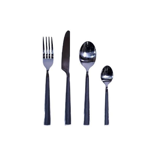 Faqueiro Em Inox Kenya Slim 24 Peças Cinza