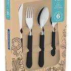 Faqueiro Inox 24pc Leme Preto Tramontina