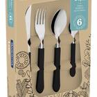 Faqueiro Inox 24pc Leme Preto Tramontina