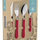 Faqueiro Inox 24pc Leme Vermelho Tramontina