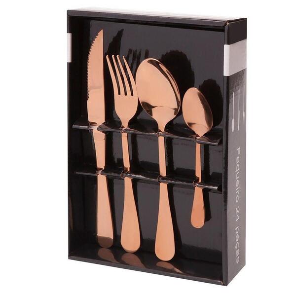 Faqueiro Inox Rose 24 Peças - Casambiente Faq062