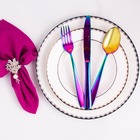 Faqueiro Liso Em Inox Wolff Rainbow 30 Peças