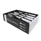 Faqueiro Marmorizado Branco 24 Peças- Casambiente Faq078