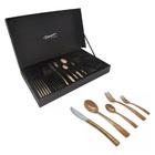 Faqueiro Norah Bronze / Black Martelado 30 Peças Mimo Style