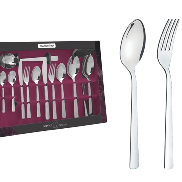 Faqueiro Oslo Em Aco Inox Com Facas De Mesa Acabamento Alto B