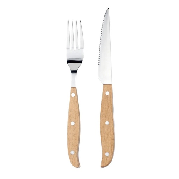 Faqueiro Outlander 12pçs Em Aço Inox E Cabo Em Madeira - Frac