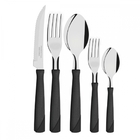 Faqueiro Talher Leme Preto 20 Peças Tramontina Aço Inox + Pot