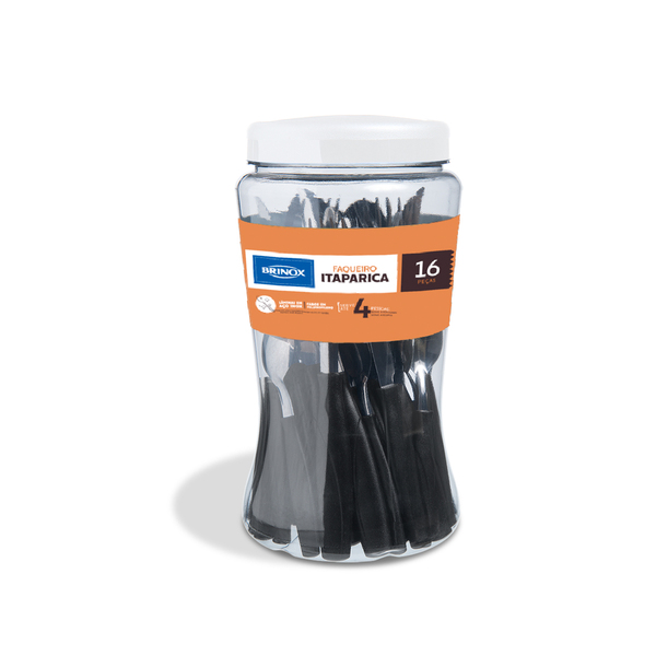 Faqueiro Talheres Itaparica Lâminas Aço Inox 16 Pçs Brinox Pr