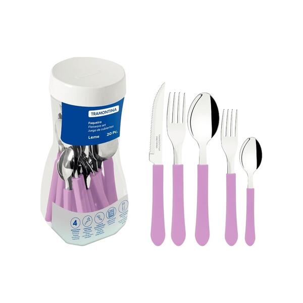 Faqueiro Talheres Leme Inox 20 Peças Tramontina Cores