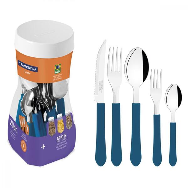 Faqueiro Tramontina Leme Com Lâminas Em Aço Inox E Cabos De P