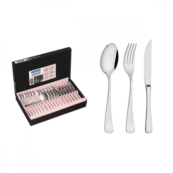 Faqueiro Tramontina Mônaco Em Aço Inox Com Facas Para Churras