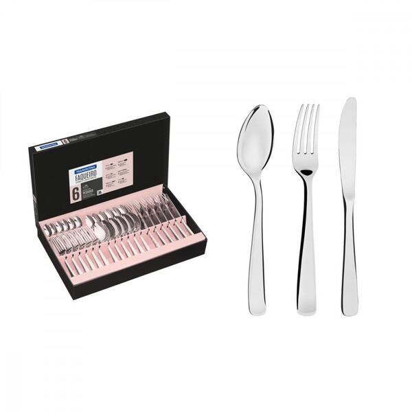 Faqueiro Tramontina Pacific Em Aço Inox Com Facas De Mesa  Ac