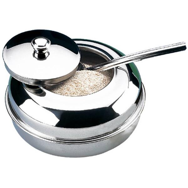 Farinheira De Inox 700g Redonda Com Tampa Com Colher Pote Por