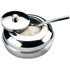 Farinheira De Inox 700g Redonda Com Tampa Com Colher Pote Por