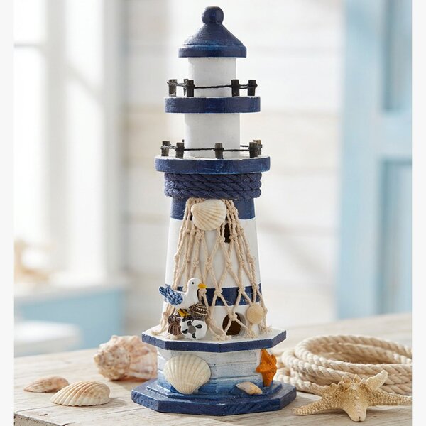 Farol Artesanal Decoração Náutico Casa Praia Marítimo 24cm