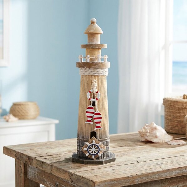 Farol Artesanal Decoração Náutico Casa Praia Marítimo 33cm
