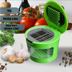 Fatiador De Alho Compartimento Inox 2 Lâminas Multifuncional