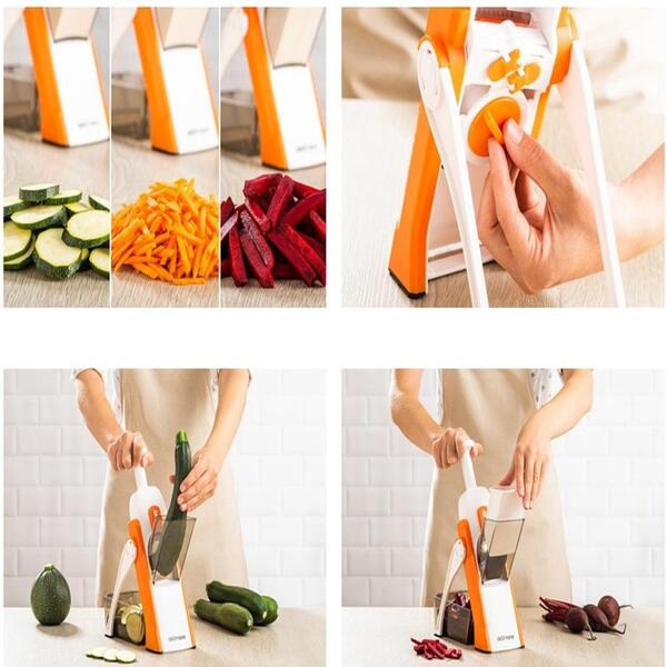 Fatiador Manual Triturador Em Inox Processador Picador De Ali