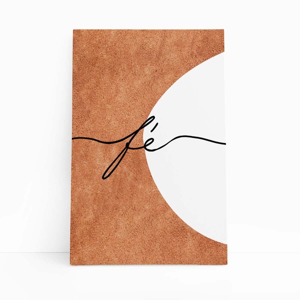 Fé Abstrato Minimalista Frases Arte Quadro Canvas 140x90cm
