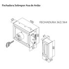 Fech. Sobrepor Lingueta Asa De Avião Portão De Correr - 0339