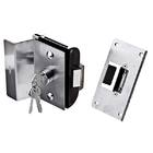 FECHADURA ELETRICA C/FURO NATURAL INOX 12V P/PORTA VIDRO 1 FOLHA HDL