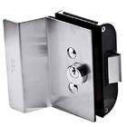 FECHADURA ELETRICA C/FURO NATURAL INOX 12V P/PORTA VIDRO 1 FOLHA HDL